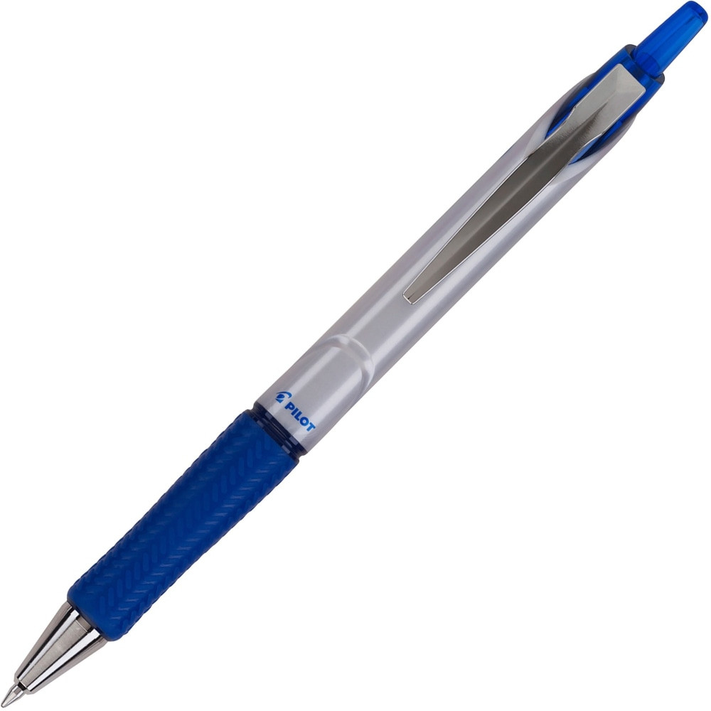 PILOT CORPORATION OF AMERICA Pilot 31911  Acroball Pro Hybrid Ink Ballpoint Pen - Medium Pen Point - 1 mm Pen Point Size - Refillable - Retractable - Blue Advanced Ink Ink - Silver Barrel - Tungsten Carbide Tip - 1 Dozen