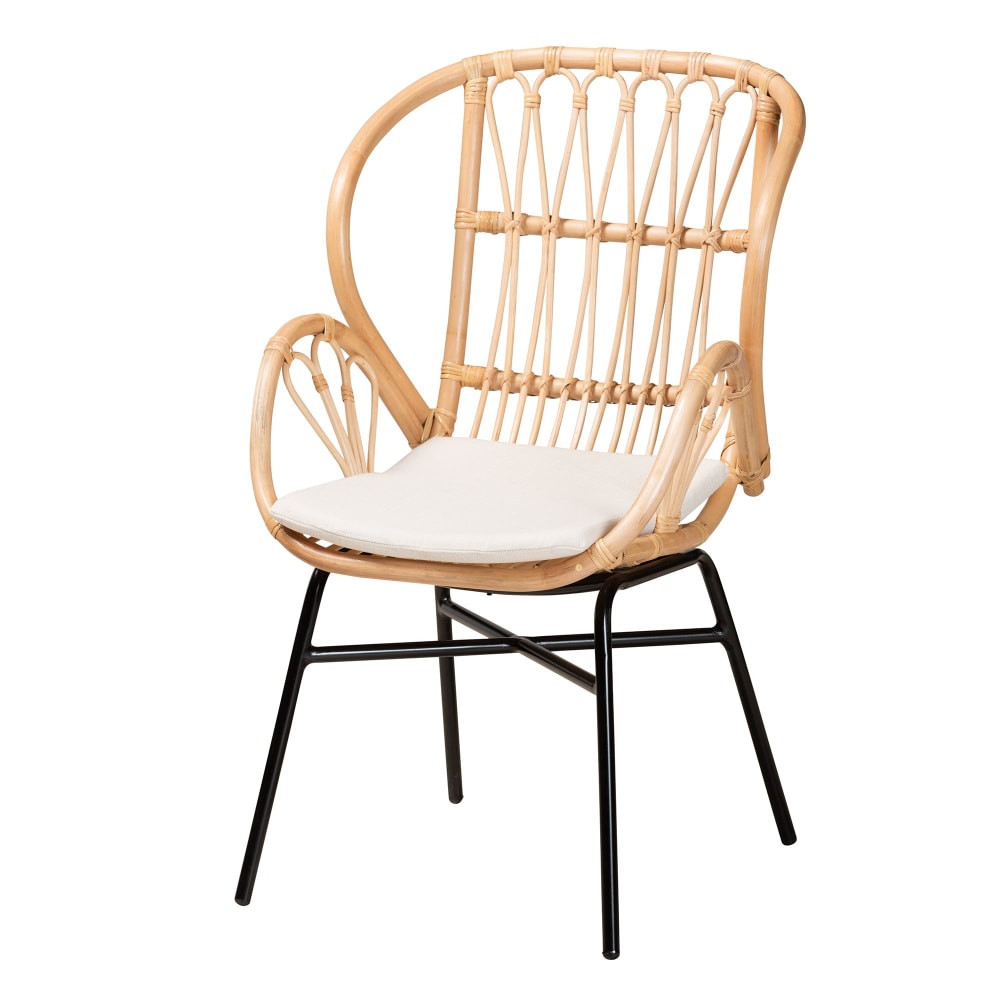 WHOLESALE INTERIORS, INC. 2721-12676 bali & pari Caelia Modern Bohemian Chair, Natural Brown/Black