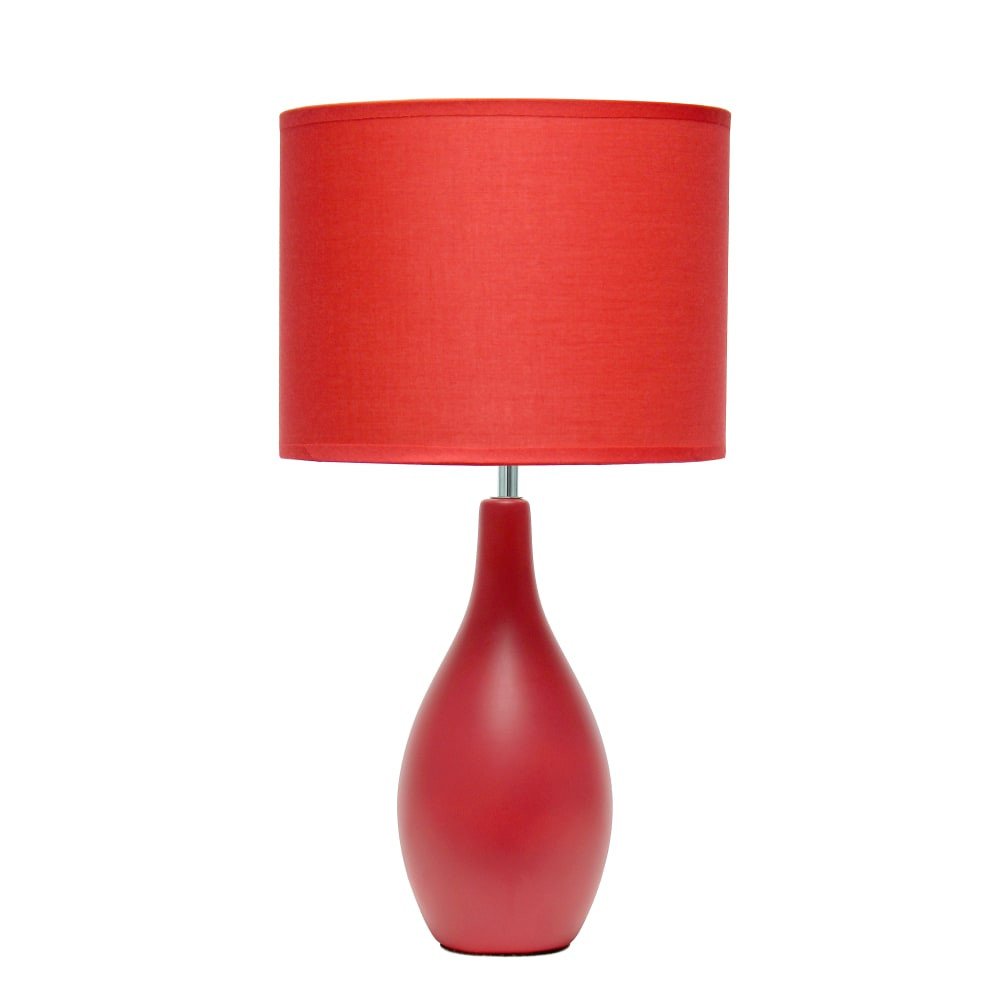 ALL THE RAGES INC Simple Designs LT2002-RED  Bowling Pin Base Table Lamp, 19inH, Red Shade/Red Base