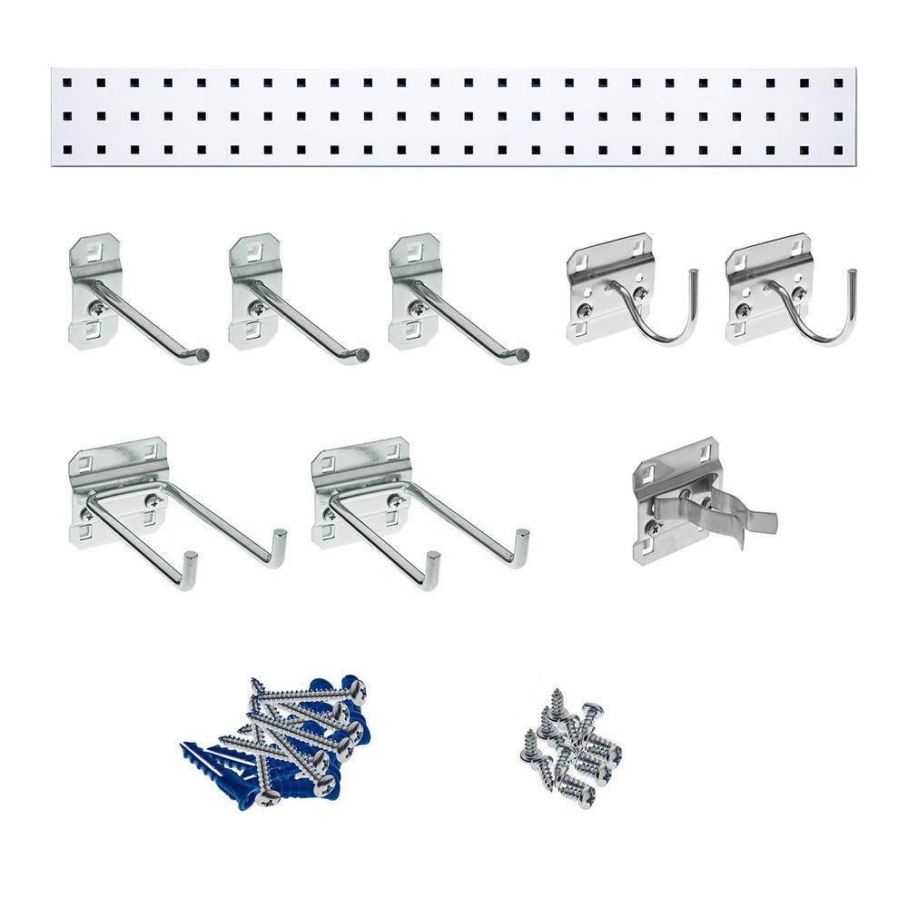 Triton Products LBS36G-WHT Pegboard Kit: Square Holes, 4-1/2" High, 36" Wide, 0.5625" Deep