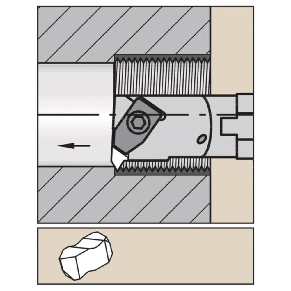 Widia 3632127 Indexable Threading Toolholders; Thread Type: Internal ; Hand of Holder: Left Hand ; Shank Width/Diameter (Decimal Inch): 0.6250 ; Compatible Insert Size Code: 2 ; Shank Width/Diameter (Inch): 5/8 ; Toolholder Style: NEL