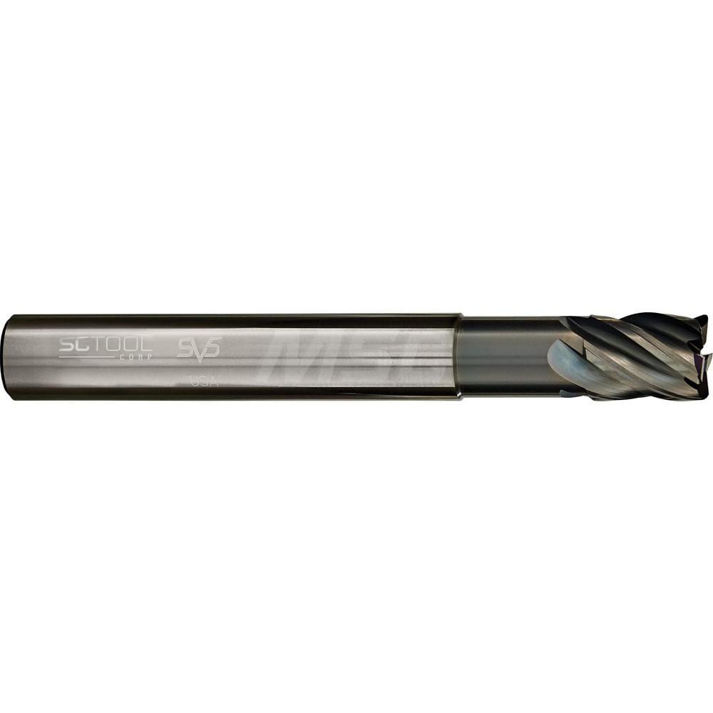 SC Tool 20574 Square End Mill: 1'' Dia, 1-1/8'' LOC, 1'' Shank Dia, 6'' OAL, 5 Flutes, Solid Carbide