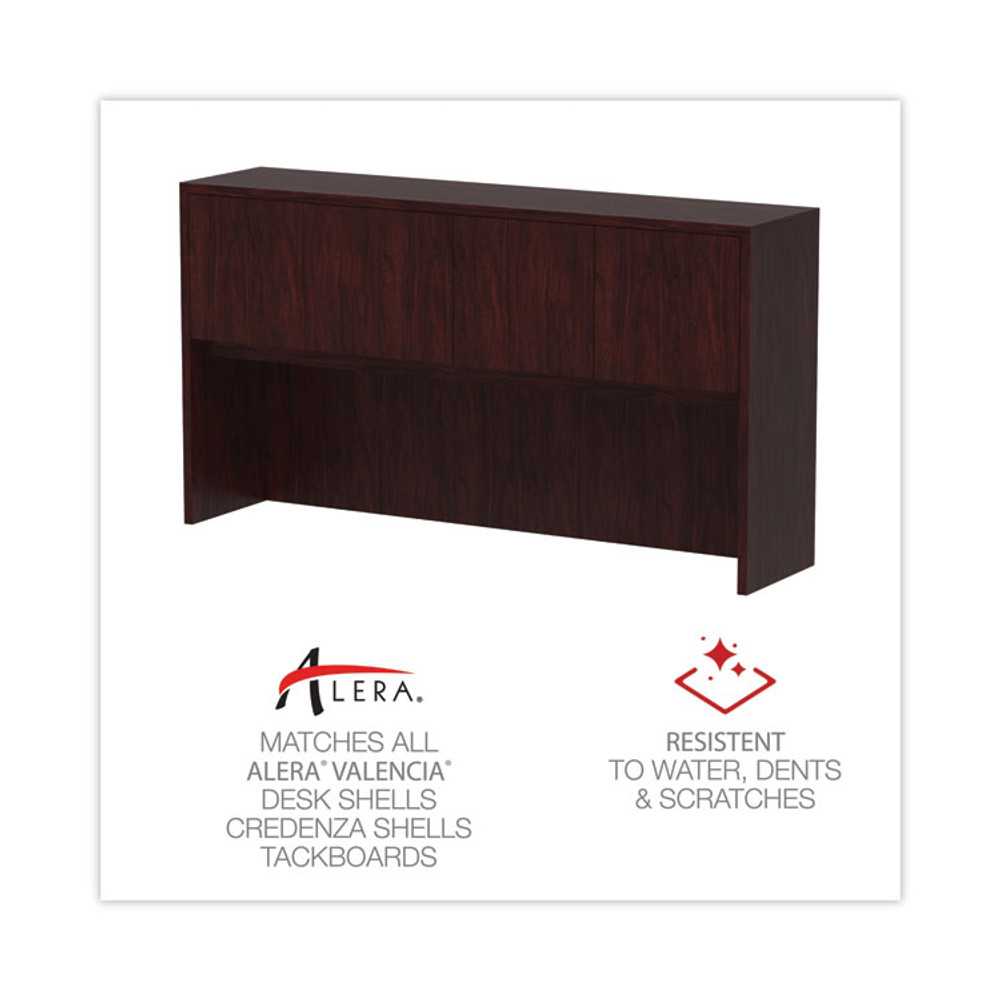 ALERA VA287215MY Alera Valencia Series Hutch with Doors, 4 Compartments, 70.63w x 15d x 35.38h, Mahogany