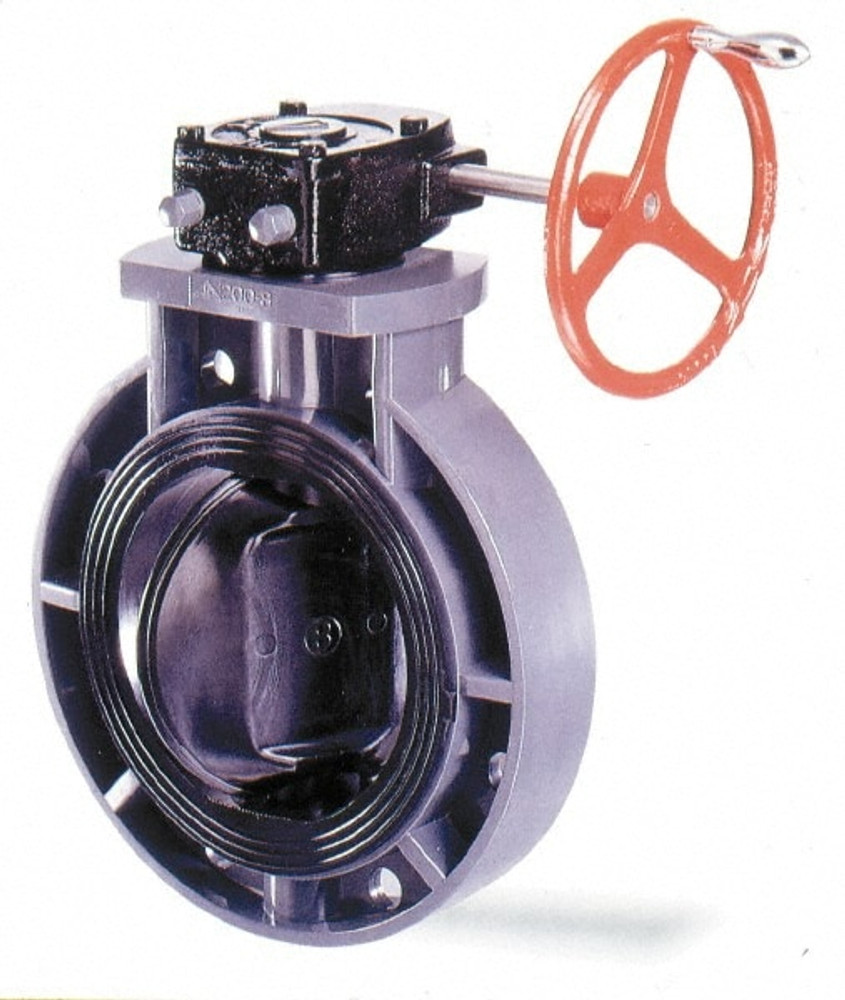 Simtech BFP 502 6 100-G Manual Wafer Butterfly Valve: 10" Pipe, Gear Handle