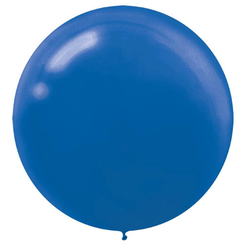 AMSCAN CO INC 115910.105 Amscan 24in Latex Balloons, Bright Royal Blue, 4 Balloons Per Pack, Set Of 3 Packs