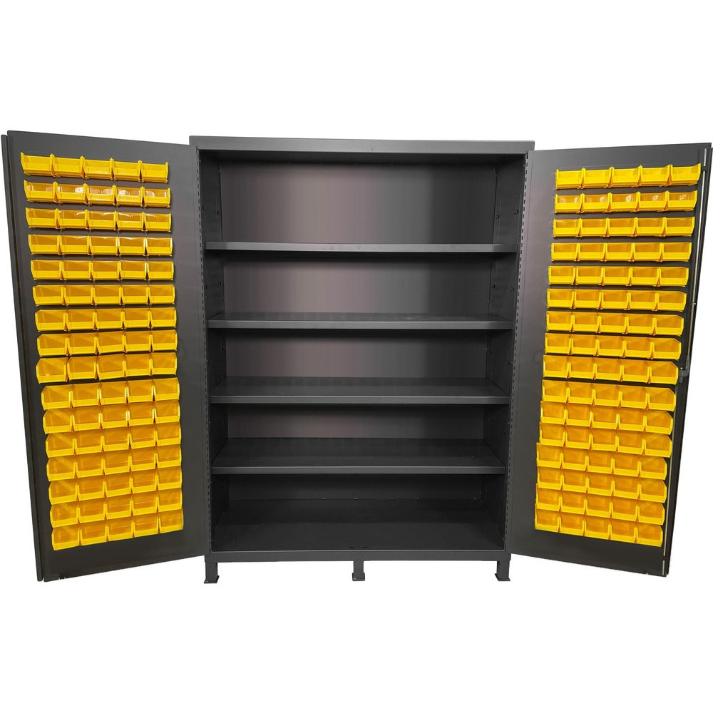 Valley Craft F89116 Storage Cabinets; Cabinet Material: Steel ; Width (Inch): 60 ; Depth (Inch): 24 ; Height (Inch): 84 ; Color: Gray ; Additional Information: Door Bins; Louvered Door Panels; (4) Shelves