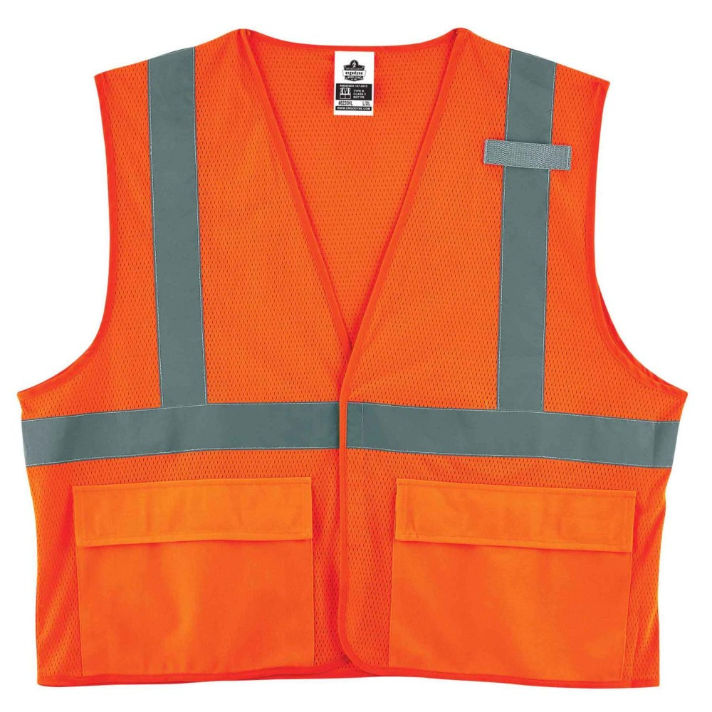 ERGODYNE CORPORATION 21135 Ergodyne GloWear Safety Vest, Mesh 8220HL, Type R Class 2, Large/X-Large, Orange