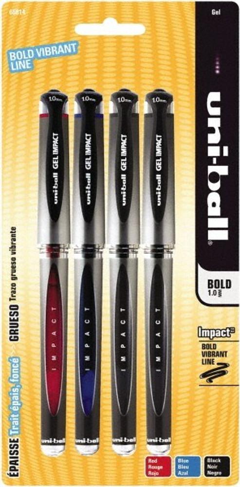 Uni-Ball 65814PP Stick Pen: 1 mm Tip, Assorted Ink