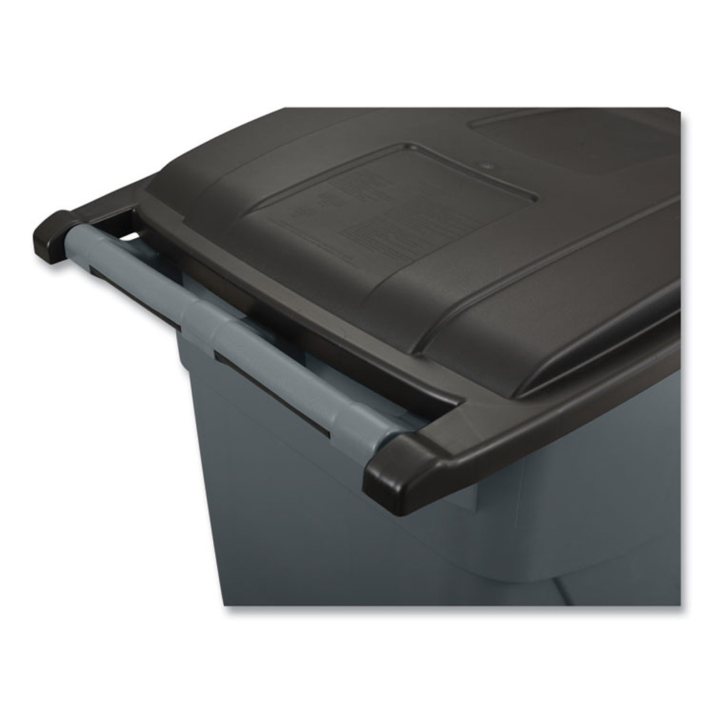 RUBBERMAID COMMERCIAL PROD. 9W27GY Rollout Container, 50 gal, Molded Plastic, Gray