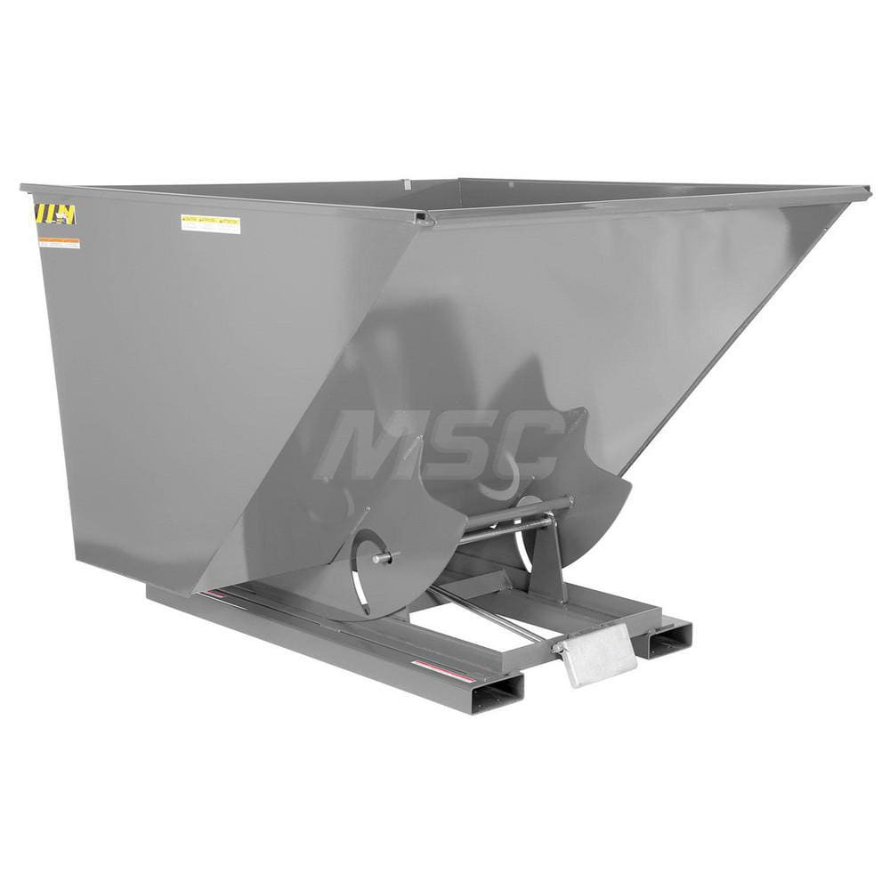 Vestil D-250-HD-GY-MG Stationary Tilt Hopper: 6,000 lb Capacity, 70" Wide, 68.38" Long, 51.75" High