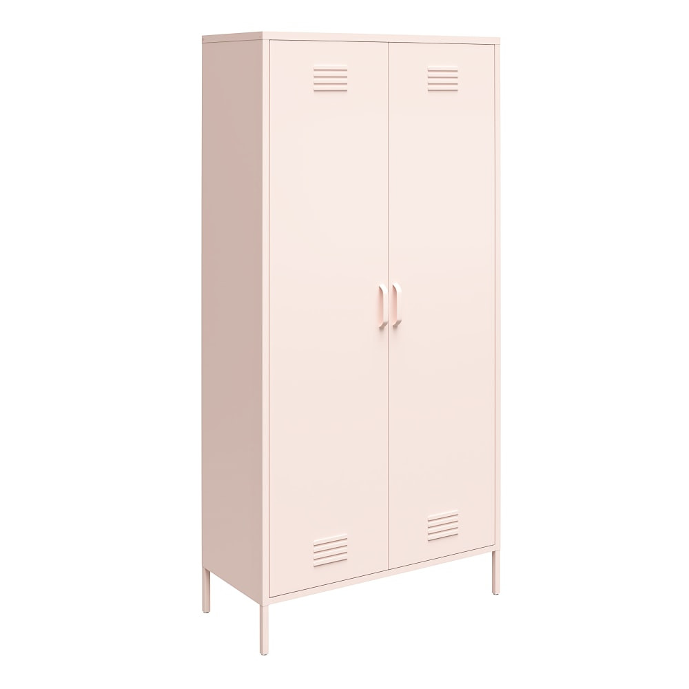 AMERIWOOD INDUSTRIES, INC. 7911350COM Ameriwood Home Mission District Tall 2-Door Metal Locker Cabinet, 72-7/8inH x 35-7/16inW x 15-3/4inD, Pink