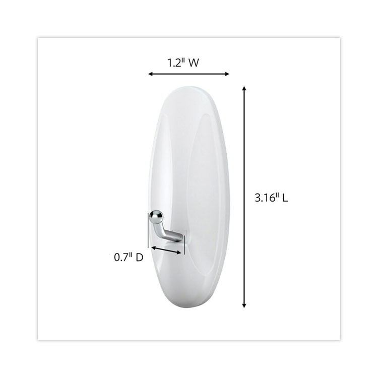 3M/COMMERCIAL TAPE DIV. Command™ 17068ES Medium Wire Hooks, Metal Wire, Silver/White, Supports 3 lb, 2/Pack