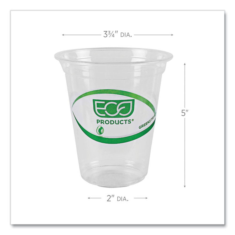 ECO-PRODUCTS,INC. EPCC16GSPK GreenStripe Renewable and Compostable Cold Cups Convenience Pack, Clear, 16 oz, 50/Pack