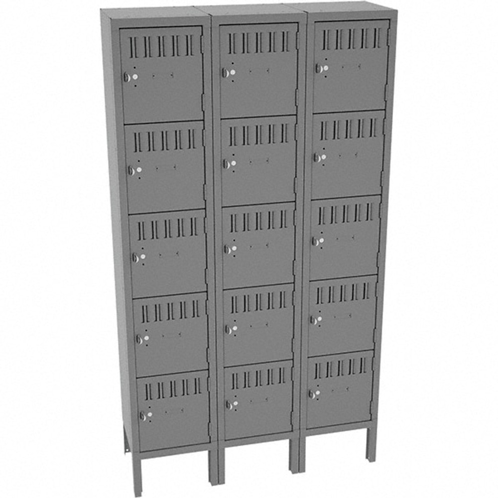 Tennsco BS5-121512-3MGY 3-Wide Locker: 14" Deep,