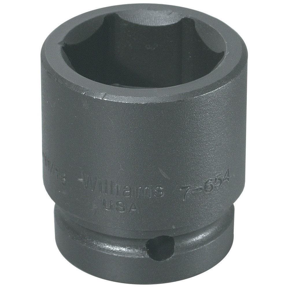 Williams JHW7-6140 Impact Sockets; Socket Size (Decimal Inch): 4.375 ; Number Of Points: 6 ; Drive Style: Square ; Overall Length (mm): 142.8mm ; Material: Steel ; Finish: Black Oxide