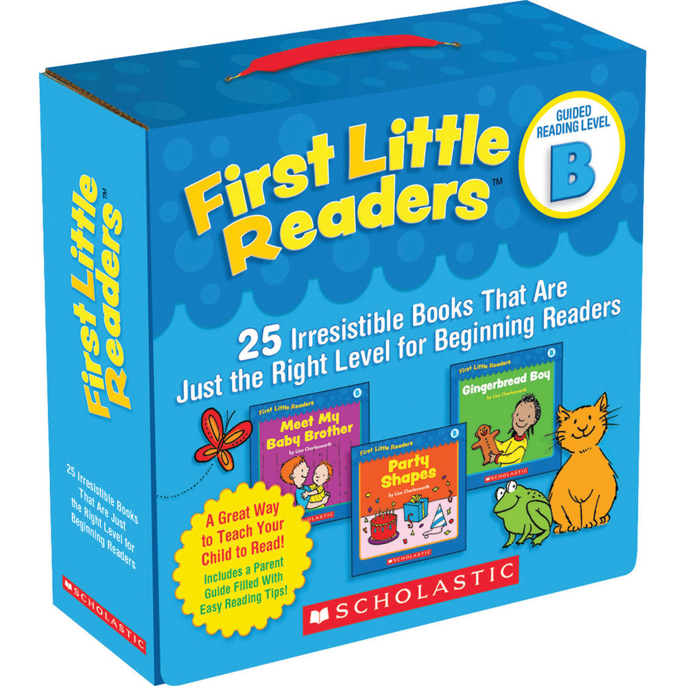 Jumpstart reading success with this big collection of motivating storybooks correlated with Guided Reading Level B. Most pages of these full-color storybooks feature just one or two lines of simple, repetitive text to help children learn to read with ease and confidence. Includes a tip-filled parent guide. A great value!  Simple, repetitive text to help children learn to read with ease and confidence  8-pages each  4-page parent guide  Sturdy storage box  25 full-color books