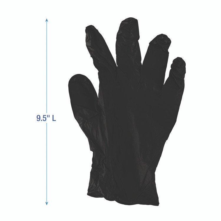 BOARDWALK 396MCTA 396 Series Disposable General-Purpose Nitrile Gloves, Powder-Free, Medium, 4.4 mil Thick, 9.5" Long, Black, 100/BX, 10 BX/CT