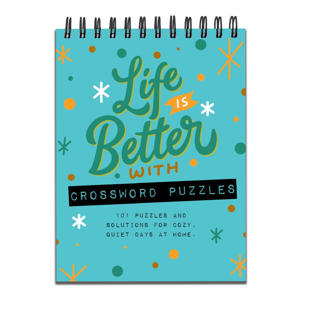 THE TIME FACTORY, INC. 99-3999-2 TF Publishing Crossword Puzzle Pad Books, Life Is Better, Set Of 2 Books