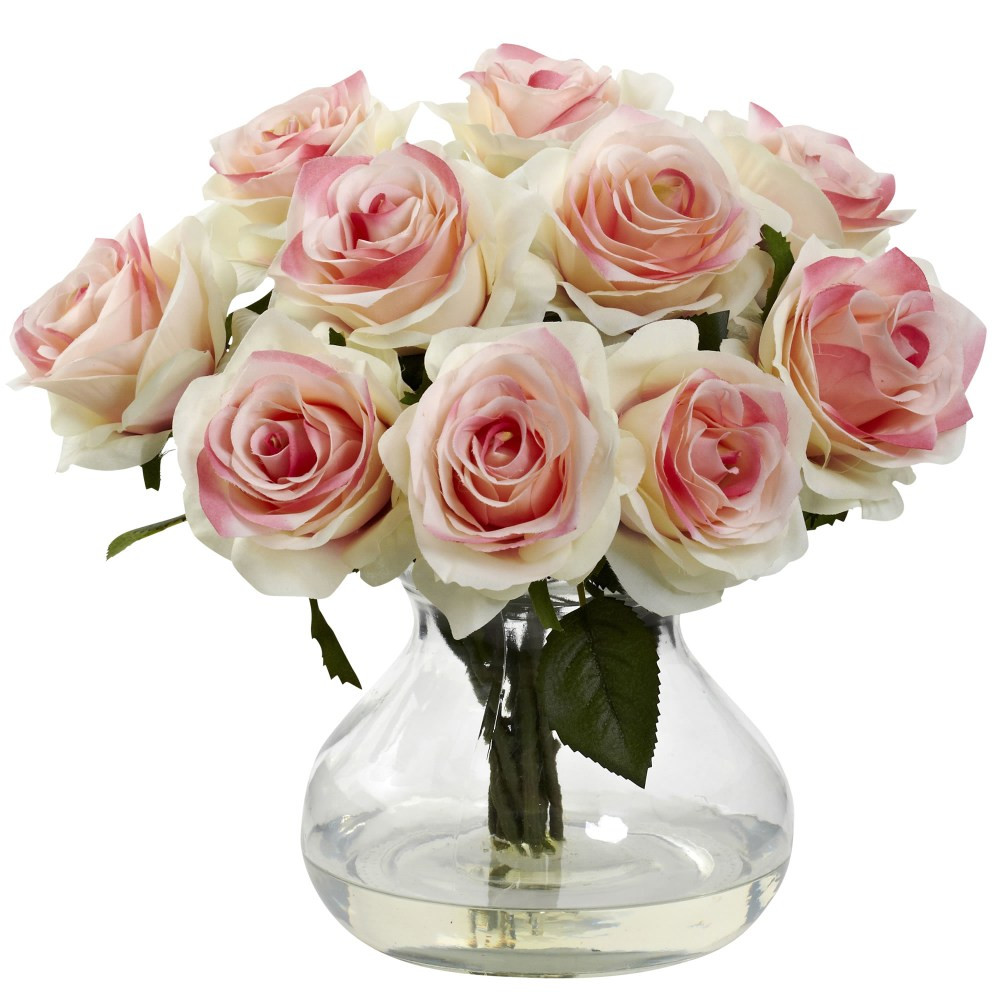NEARLY NATURAL INC. 1367-LP Nearly Natural Rose 11inH Plastic Floral Arrangement With Vase, 11inH x 11inW x 11inD, Light Pink NEARLY NATURAL INC. 1367-LP Nearly Natural Rose 11inH Plastic Floral Arrangement With Vase, 11inH x 11inW x 11inD, Light Pink