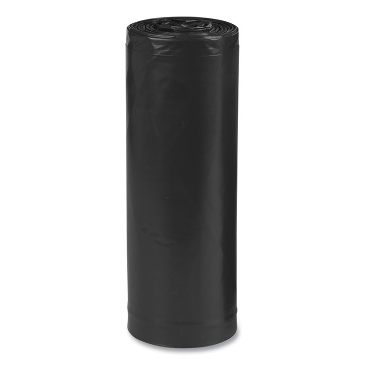 WEBSTER INDUSTRIES Earthsense® Commercial RNW6050 Linear Low Density Recycled Can Liners, 60 gal, 1.25 mil, 38" x 58", Black, 10 Bags/Roll, 10 Rolls/Carton