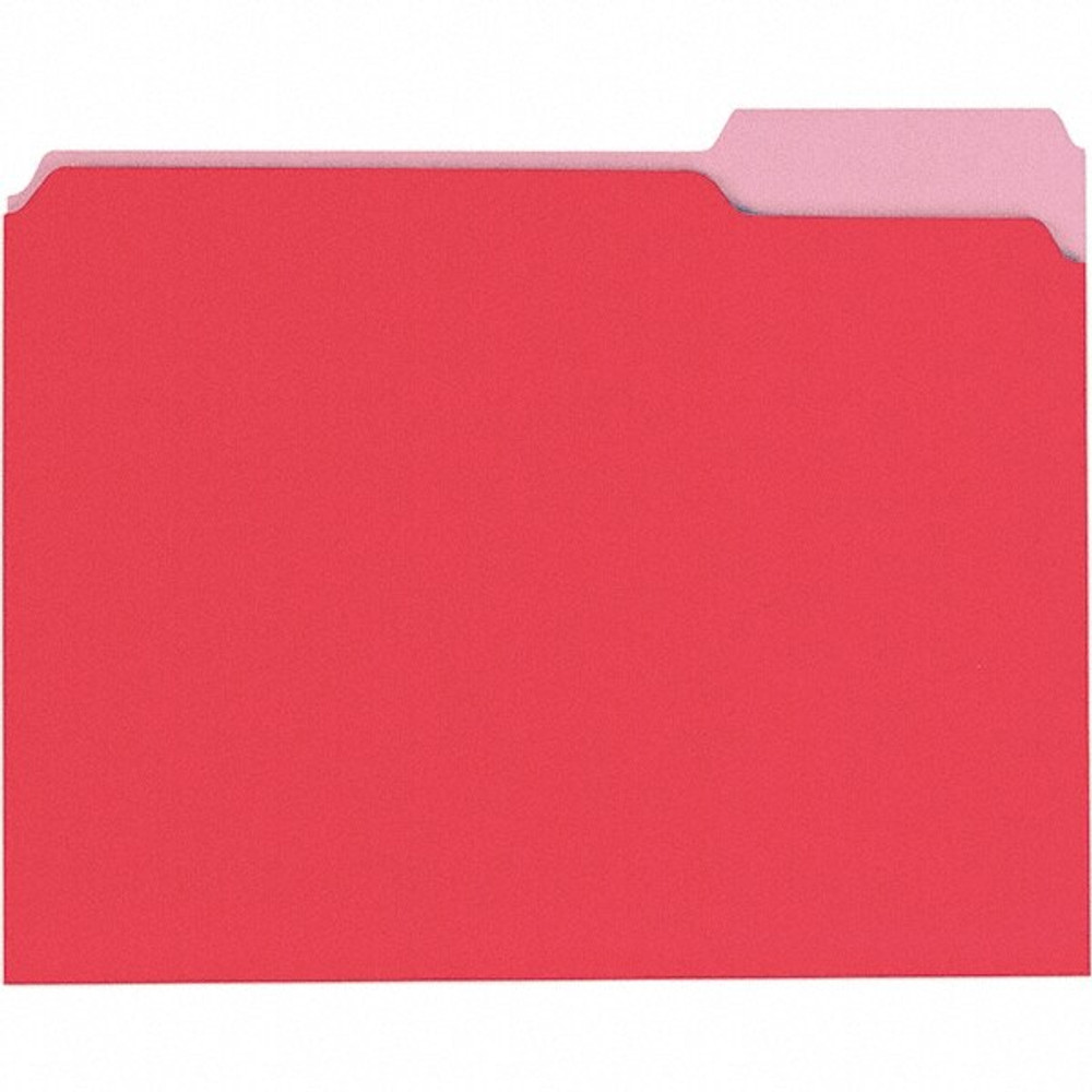 Universal One UNV10503 File Folders with Top Tab: Letter, Red, 100/Pack