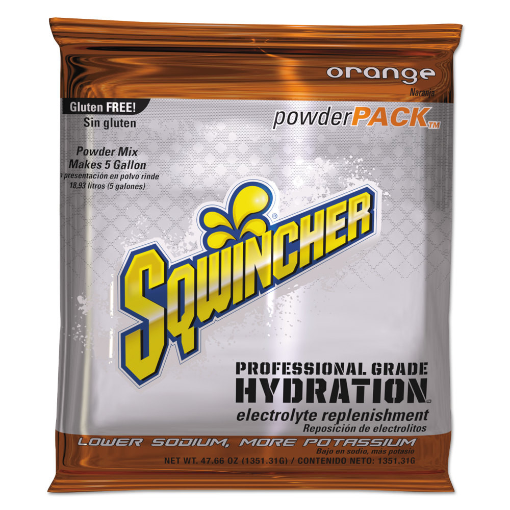 THE SQWINCHER CORPORATION 016404-OR Sqwincher Powder Packs, Orange, 47.66 Oz, Case Of 16