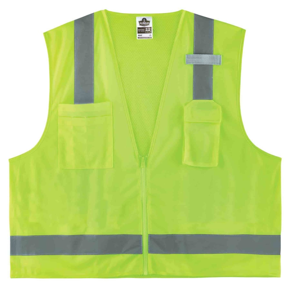 ERGODYNE CORPORATION Ergodyne 24027  GloWear Safety Vest, Economy Surveyors 8249Z, Type R Class 2, 2X/3X, Lime