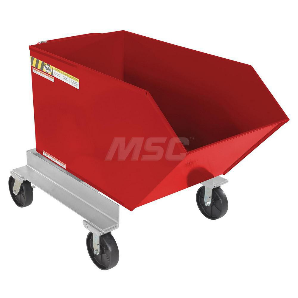 Vestil P-HOP-0.75-RD Stationary Tilt Hopper: 2,000 lb Capacity, 35" Wide, 58.88" Long, 47.1875" High