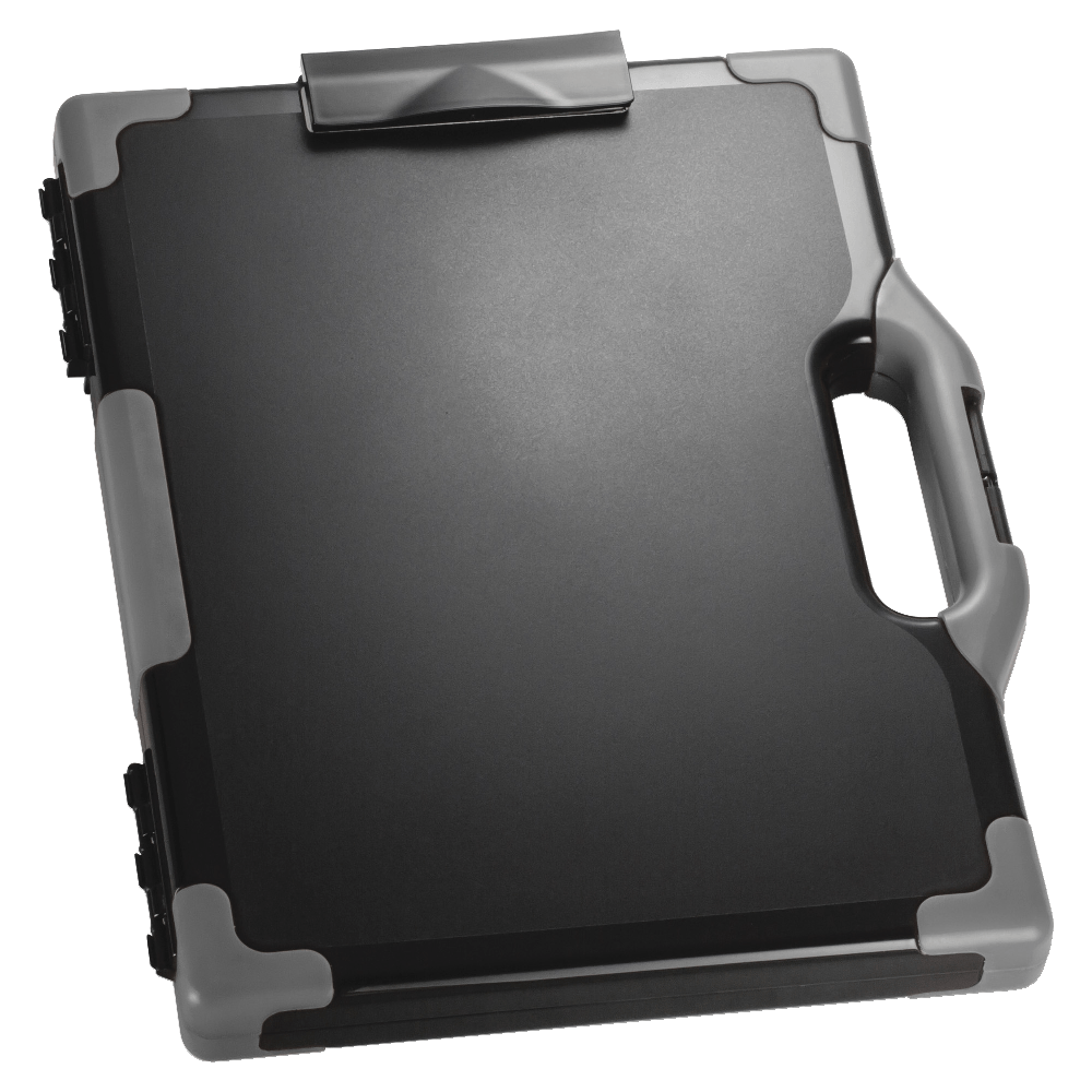 OFFICEMATE INTERNATIONAL CORP. 83324 Officemate OIC Carry-All Clipboard Box, 15 1/2inH x12 1/2inW x 2 1/4inD, Gray/Black