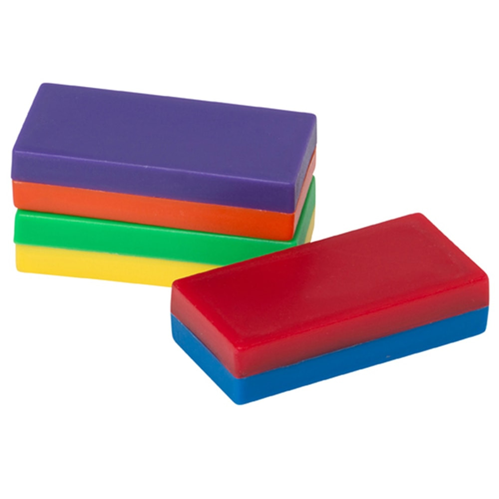 EDUCATORS RESOURCE Dowling Magnets DO-MC15-2  Hero Magnets: Big Block Magnets, 1/2inH x 1inW x 2inD, Multicolor, 12 Magnets Per Pack, Set Of 2 Packs