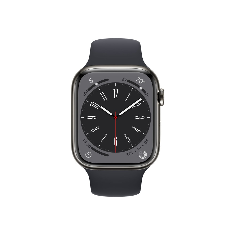 APPLE, INC. Apple MNW23LL/A  Series 8 Smart Watch, 32 GB, 1.77in x 1.50in, Graphite/Midnight