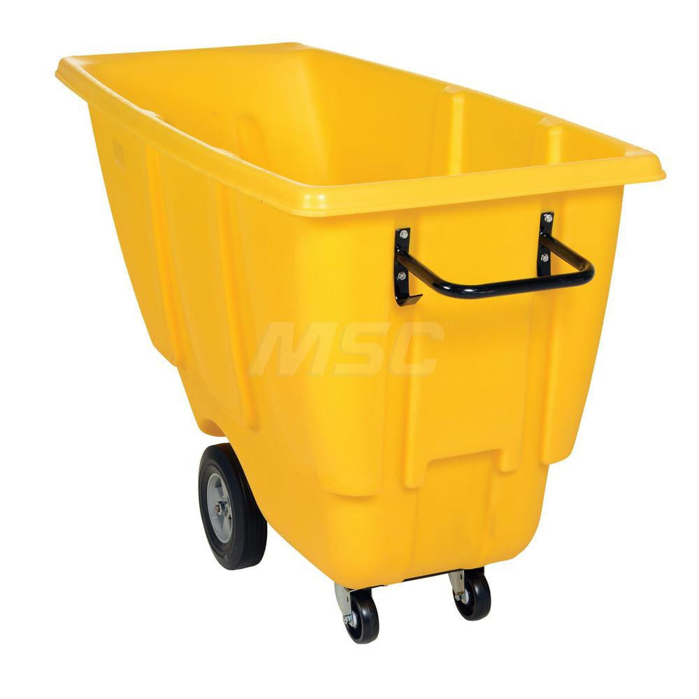 Vestil TDT-50-LD-YELLO Plastic Basket Truck: 1/2 cu yd, 1,400 lb Capacity