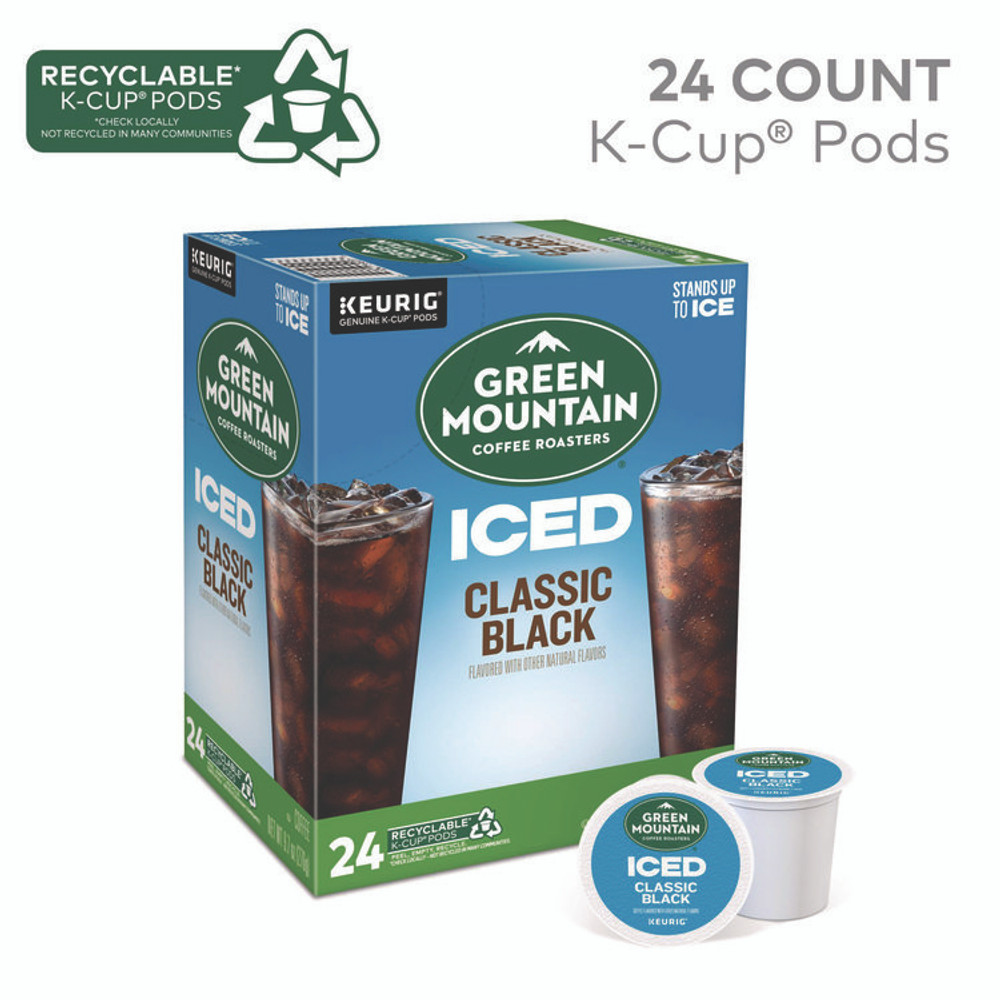 KEURIG DR PEPPER Green Mountain Coffee® 9027 Classic Black Brew Over Ice Coffee K-Cups, 24/Box