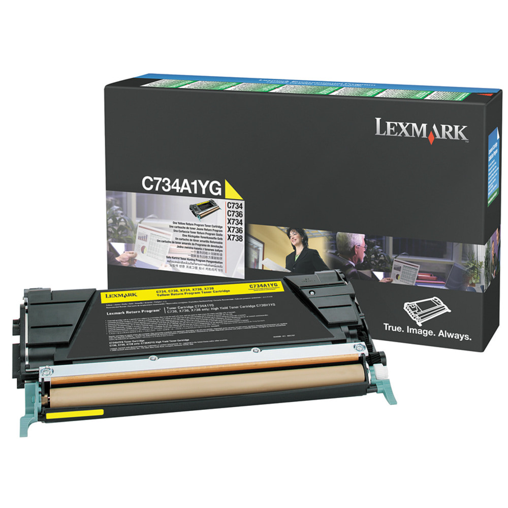 LEXMARK INTERNATIONAL, INC. C734A1YG Lexmark C734A1YG Yellow Return Toner Cartridge