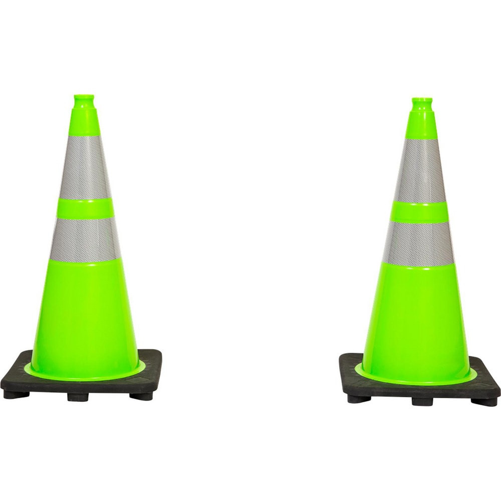 Xpress SAFETY 28CONESAFELRG1 Traffic Cone: Polyvinylchloride, 28" OAH, Lime