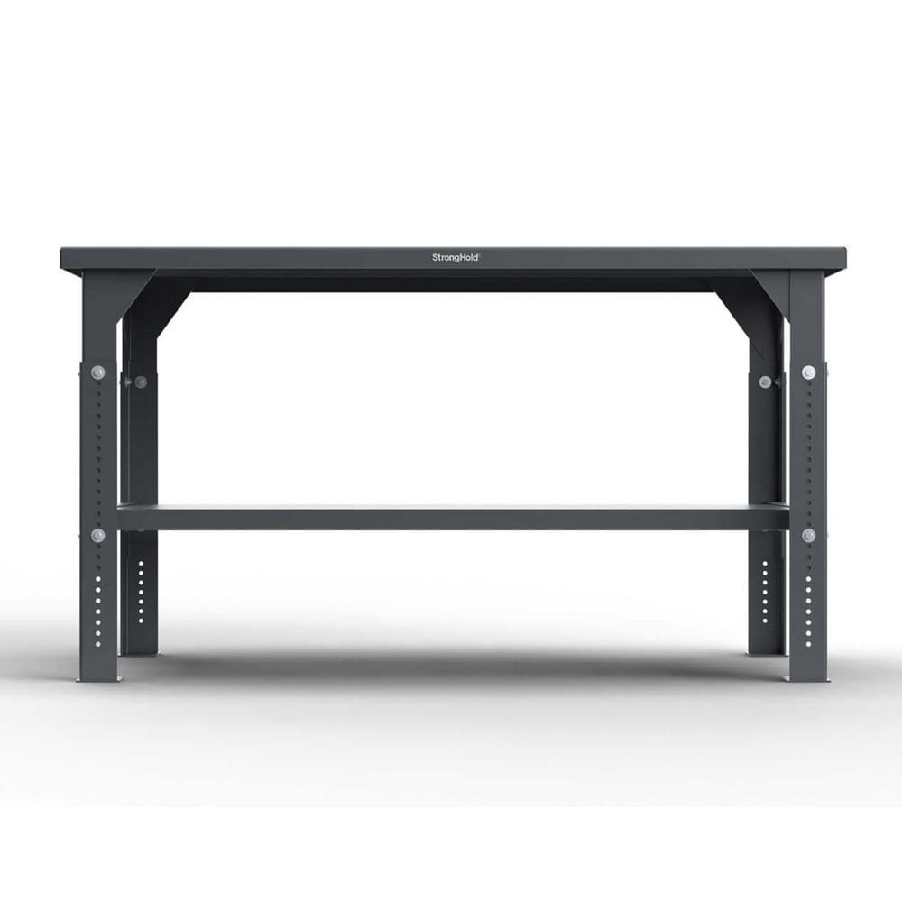 Strong Hold T3024-AL-MT Stationary Work Benches, Tables; Table Type: Work Table ; Bench Style: Height Adjustable Table ; Edge Type: Square ; Leg Style: Adjustable ; Depth (Inch): 24in ; Color: Dark Gray