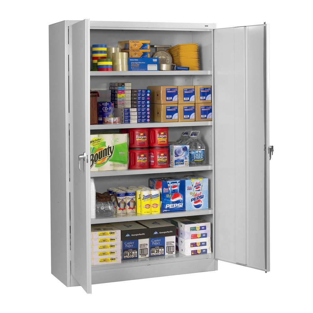 Tennsco J1878SU-BK Locking Steel Storage Cabinet: 48" Wide, 18" Deep, 78" High