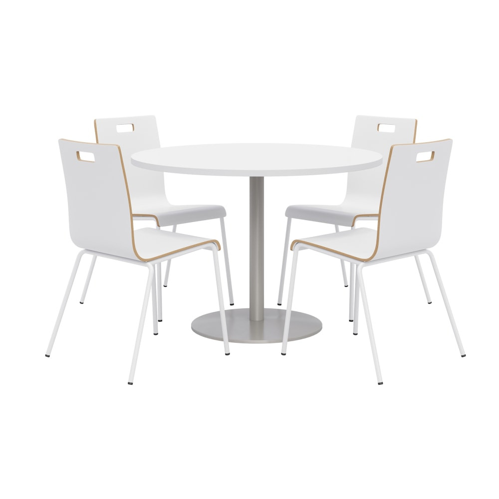 KENTUCKIANA FOAM INC 840031921789 KFI Studios Proof Dining Table Set With Jive Dining Chairs, White