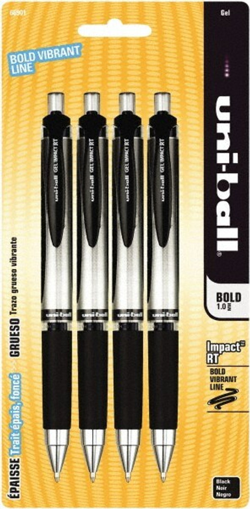 Uni-Ball 66901PP Retractable Pen: 1 mm Tip, Black Ink