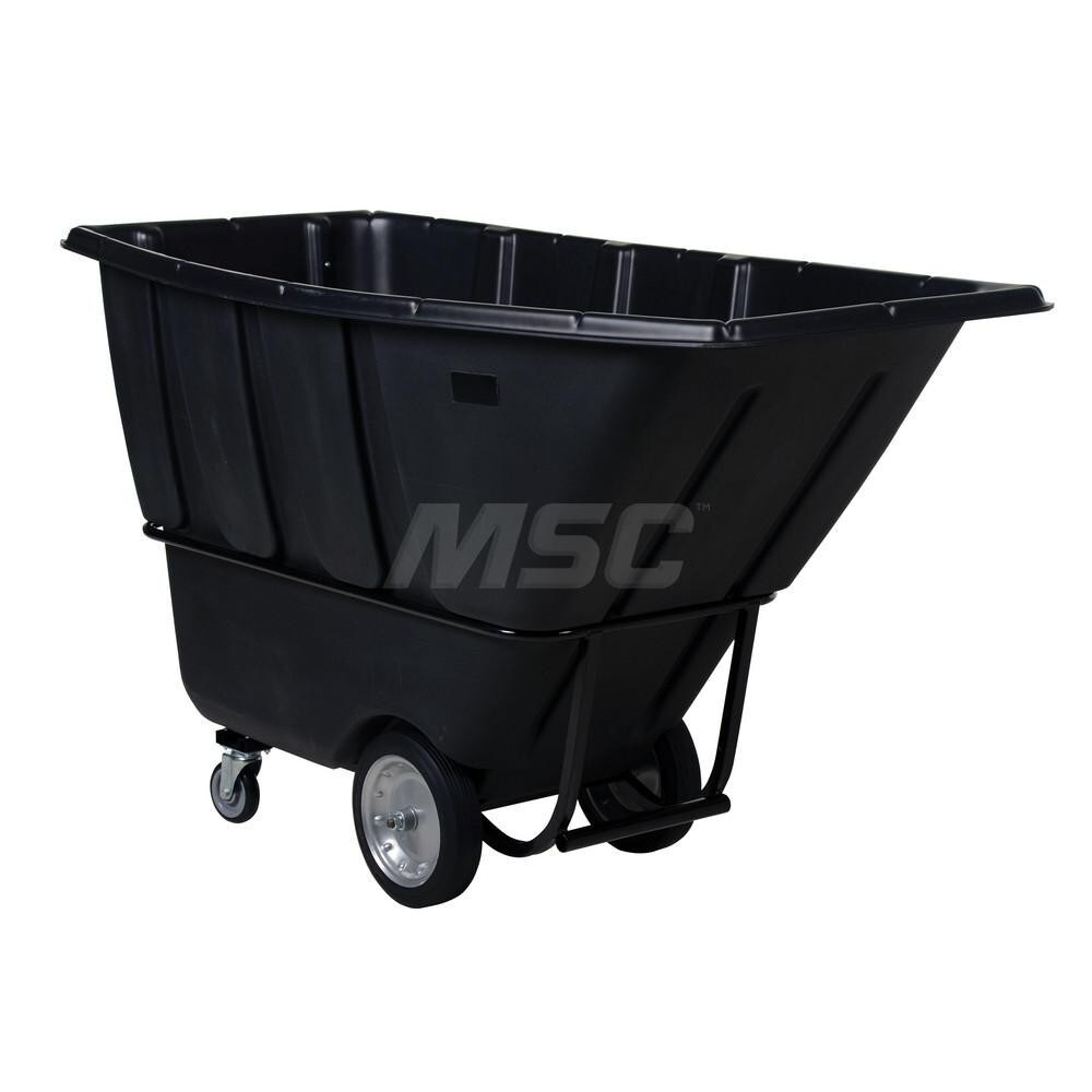 Vestil TDT-100-HD-BLAC Plastic Basket Truck: 1 cu yd, 2,100 lb Capacity