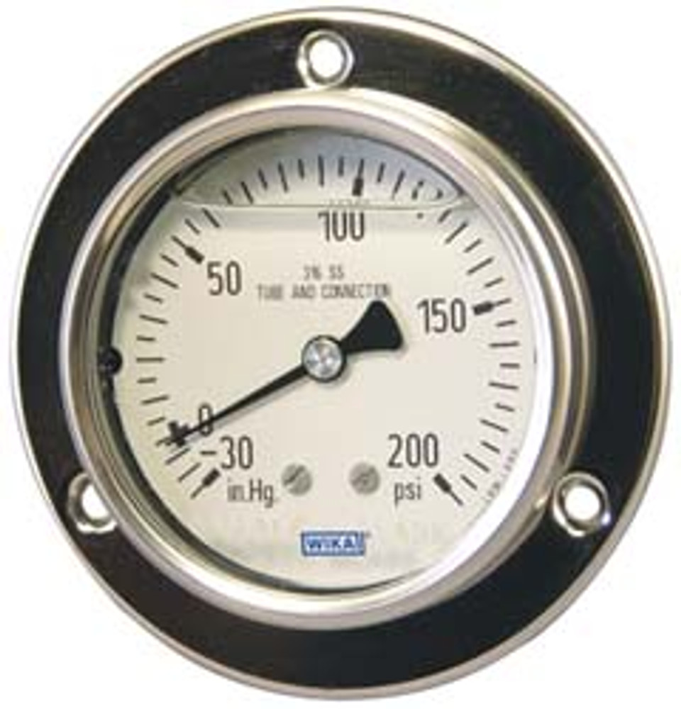 Wika 4282811 Pressure Gauge: 2-1/2" Dial, 1/4" Thread, Lower Back Mount