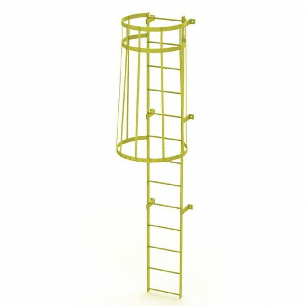 TRI-ARC WLFC1113-Y Steel Wall Mounted Ladder: 12" High, 13 Steps, 350 lb Capacity