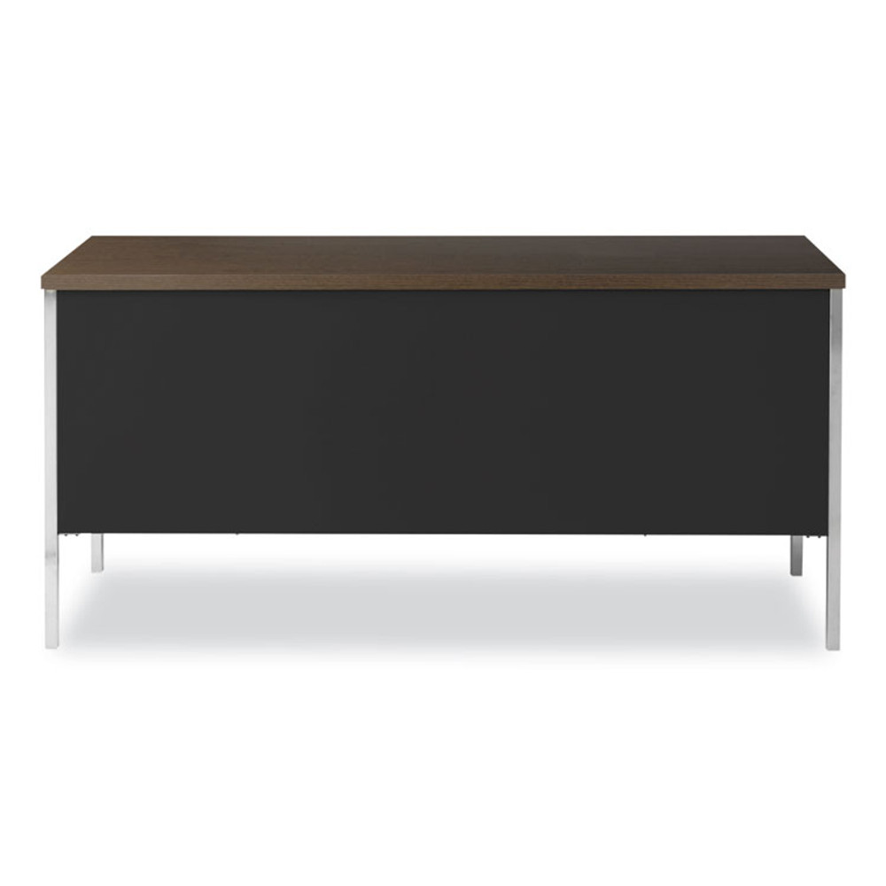 ALERA SD6024BM Double Pedestal Steel Credenza, 60w x 24d x 29.5h, Mocha/Black