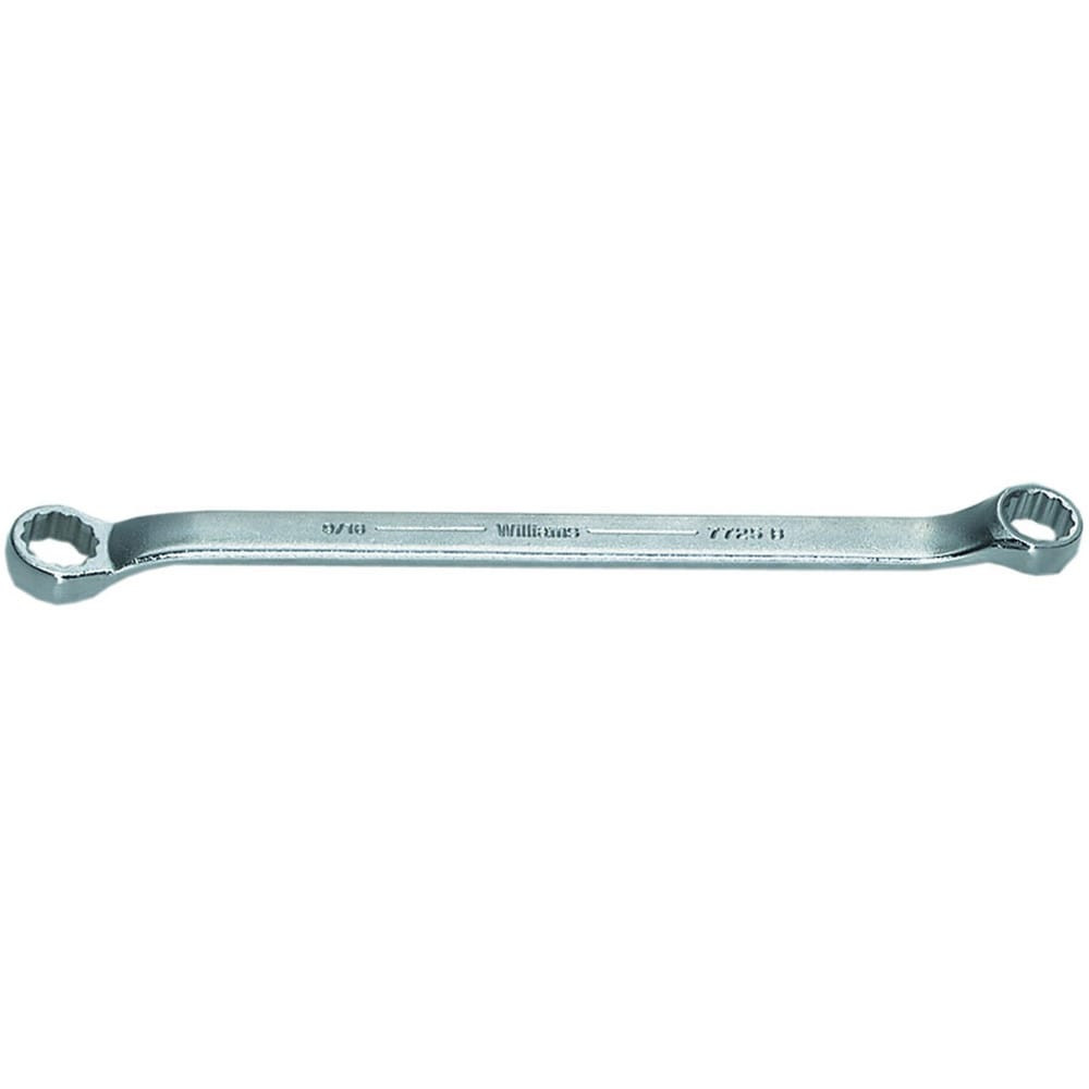 Williams JHW7725B Box Wrenches; Wrench Type: Offset Box End Wrench ; Size (Decimal Inch): 1/2 x 9/16 ; Double/Single End: Double ; Wrench Shape: Straight ; Material: Steel ; Finish: Satin; Chrome