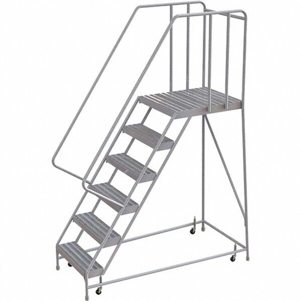 TRI-ARC WLAR106244-D5 Aluminum Rolling Ladder: 6 Step