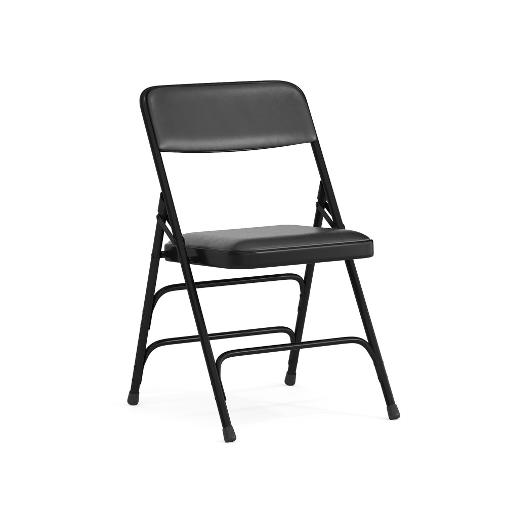 FLASH FURNITURE HAMC309AVBK  HERCULES Vinyl Curved Triple-Braced Folding Chair, Black