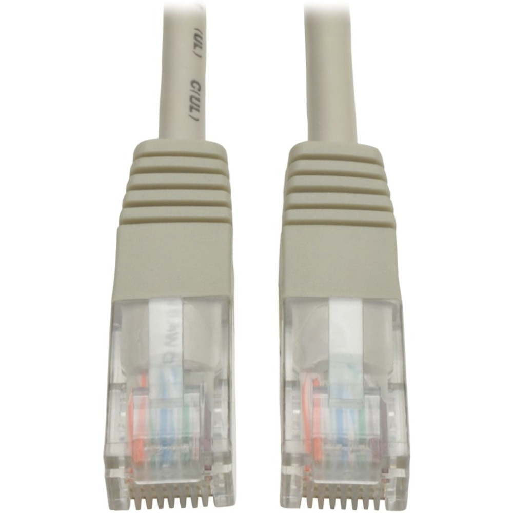 TRIPP LITE N002-015-GY Eaton Tripp Lite Series Cat5e 350 MHz Molded (UTP) Ethernet Cable (RJ45 M/M), PoE - Gray, 15 ft. (4.57 m) - Patch cable - RJ-45 (M) to RJ-45 (M) - 15 ft - UTP - CAT 5e - molded, stranded - gray