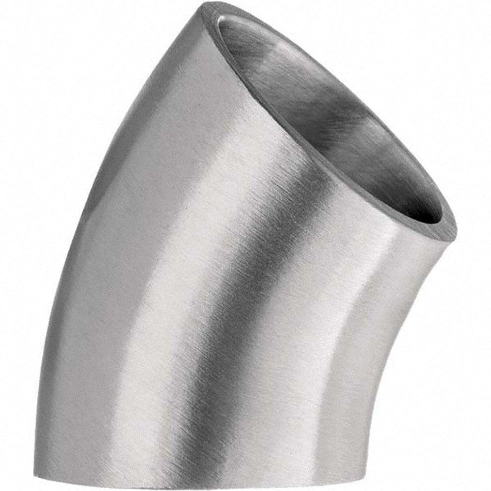 USA Industrials ZUSA-STF-BW-72 Sanitary Stainless Steel Pipe 45 ° Short Elbow, 4", Butt Weld Connection