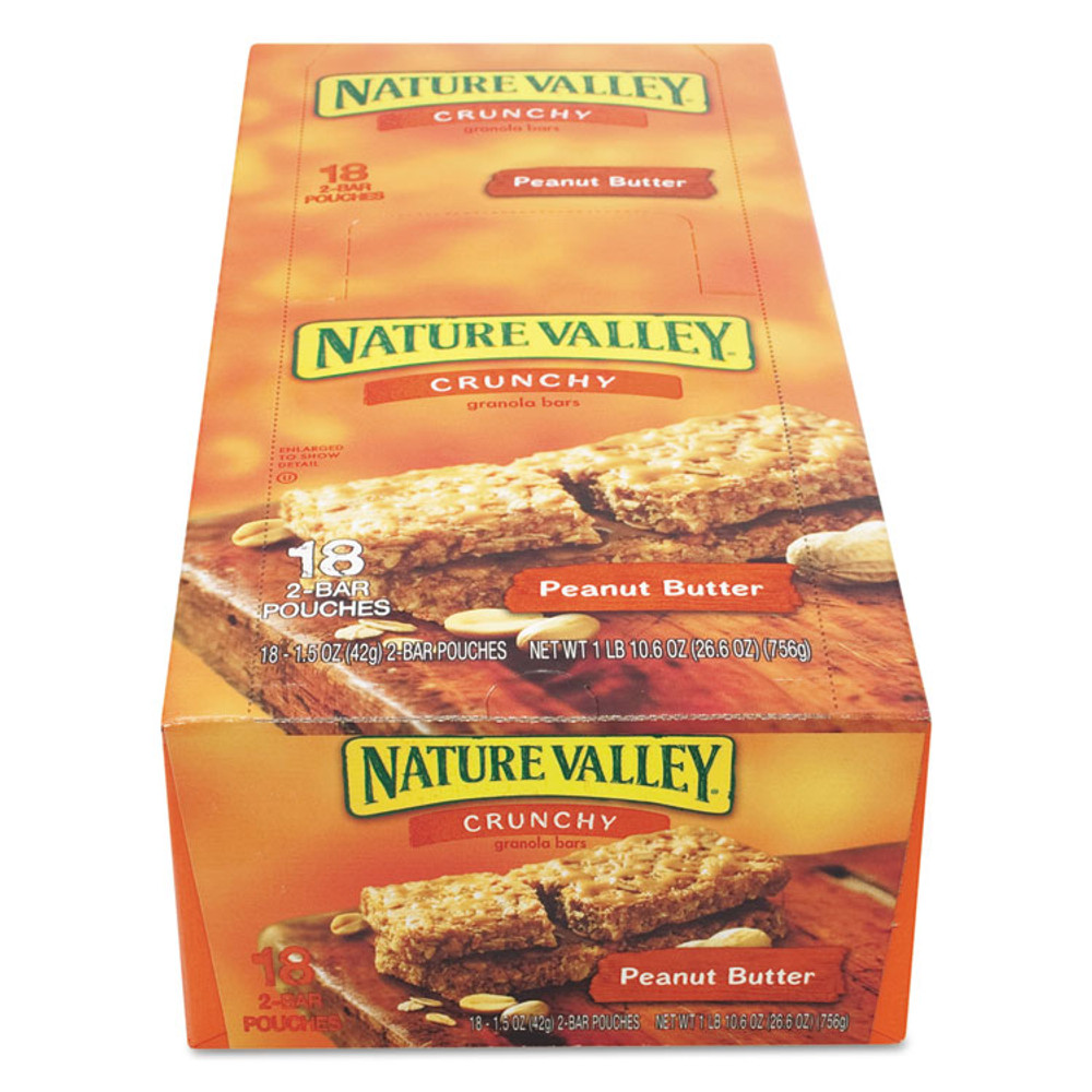 GENERAL MILLS Nature Valley® SN3355 Granola Bars, Peanut Butter Cereal, 1.5 oz Bar, 18/Box