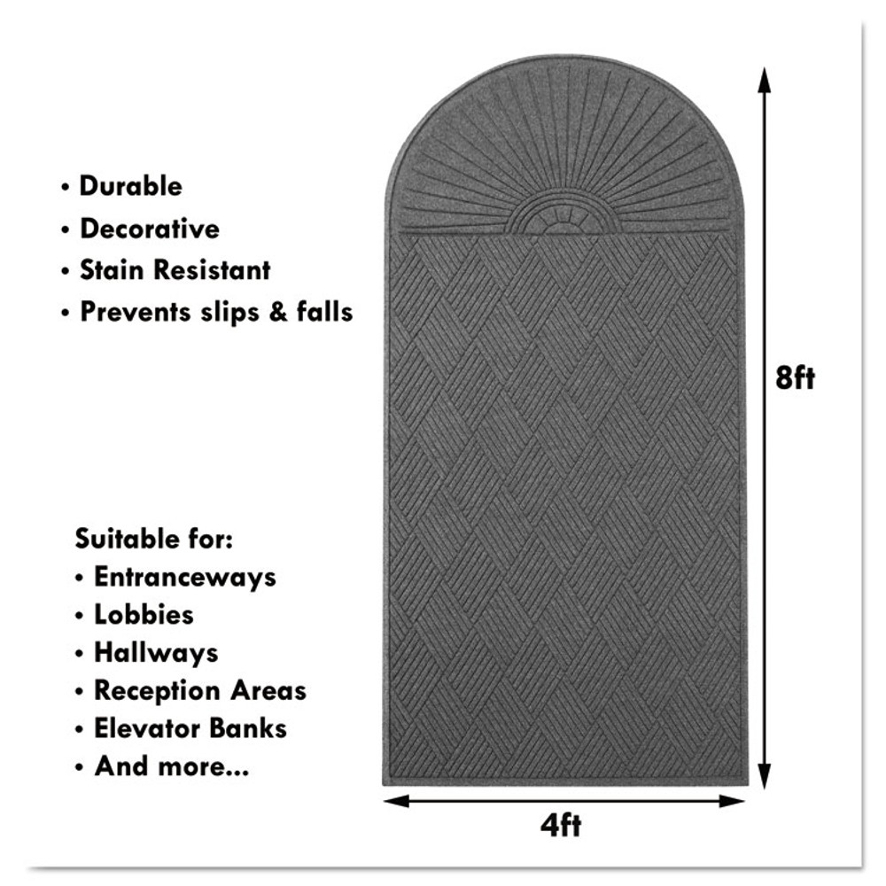 MILLENNIUM MAT COMPANY Guardian EGDDF030804 EcoGuard Diamond Floor Mat, Double Fan, 36 x 96, Charcoal